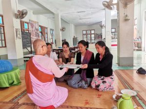 Donated money to Saddhamanandi Nunnery Convent in Kyaukphataung