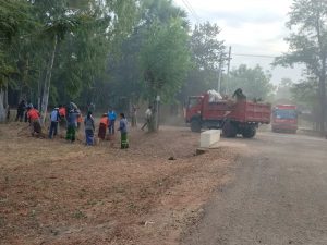 ကျောက်ပန်းတောင်းမြို့နယ်တွင်းရှိ ဌာနပေါင်းစုံမှ ကျောင်းတွင်းစုပေါင်းသန့်ရှင်းရေးပြုလုပ်ဆောင်ရွက်ပေး